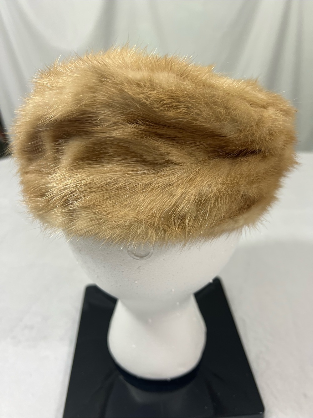 Vintage Blonde Fur Pillbox Hat